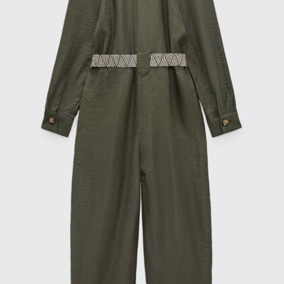 Zara Olive Long Sleeve Jumpsuit - Picture 8 of 12